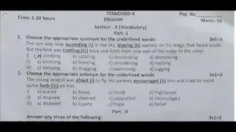 Video thumbnail for 10th English First Mid Term Question Paper 2019-20 | Thanjavur District | Team Aspirants