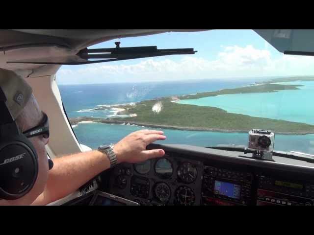 Video thumbnail for Cessna 310 Flying in the Bahamas. Landing at Staniel Cay, Farmer's Cay