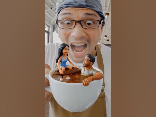 Video thumbnail for A man and a woman in my cup of coffee #adayinthelifeinasia #exploreanddiscover #coffee #cafeculture