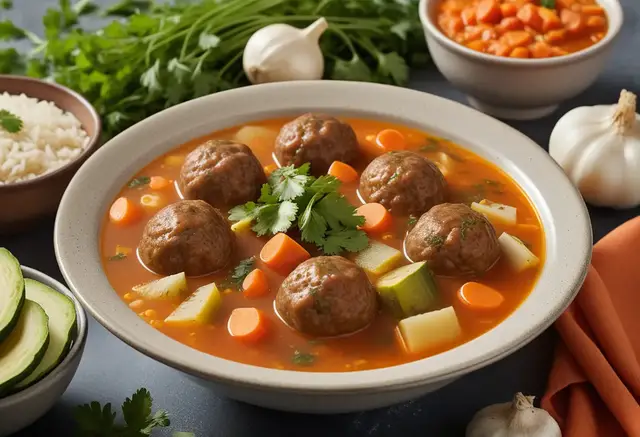 Video thumbnail for Albondigas Sooup   -  Traditional Mexican Meatball Soup