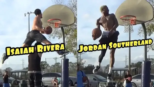 'Video thumbnail for WE SHUT DOWN THE BASKETBALL COURT: Isaiah Rivera And Jordan Southerland Dunk Session!!'