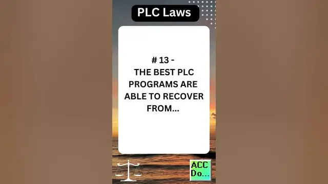 Video thumbnail for PLC Laws #13 - THE BEST PLC PROGRAMS ARE ABLE TO RECOVER FROM ERROR CONDITIONS