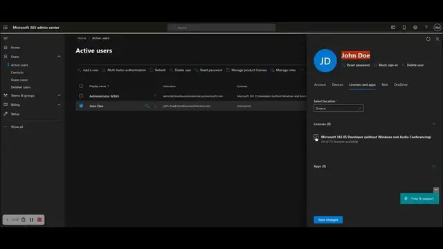 Video thumbnail for How to assign licenses to Microsoft 365 users in Admin Center