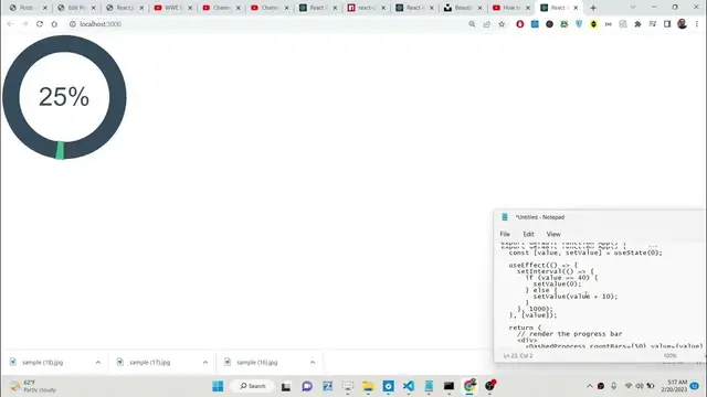 Video thumbnail for React.js react-dashed-progress Example to Show Circular Dashed Progressbar Animation in Browser