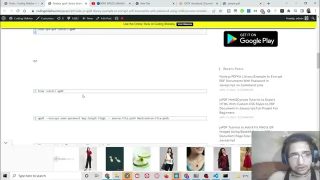 Video thumbnail for Node.js qpdf Library Example to Encrypt PDF Documents With Password Using Child Process Module
