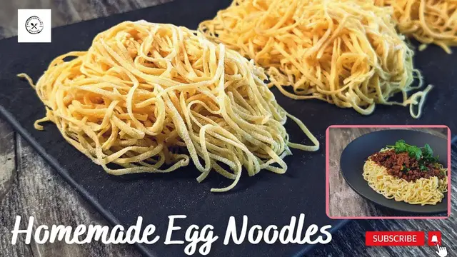 Video thumbnail for Homemade Chinese Egg Noodles with Kitchenaid Mixer | 3 Ingredients ONLY @mrs5cookbook