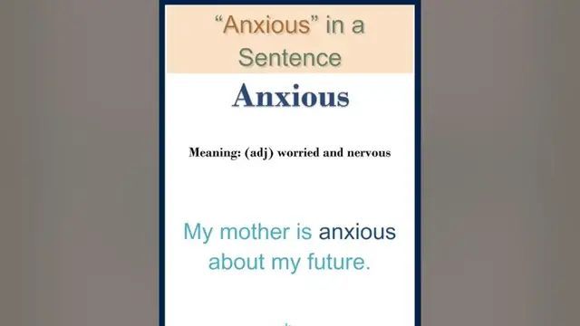 Video thumbnail for Anxious meaning | Anxious in a Sentence | Most common words in English #shorts