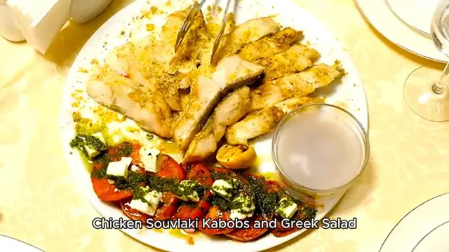 Video thumbnail for CHICKEN SOUVLAKI KABOBS + GREEK SALAD