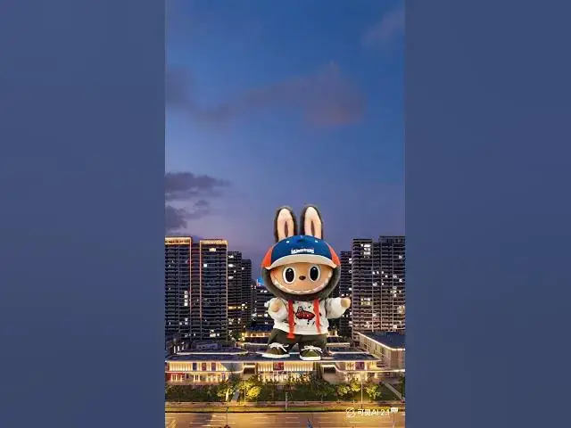 'Video thumbnail for 高品质 街道车水马龙 天空有晚霞 拉布布跳首领之舞 天空变成夜晚 转过身'