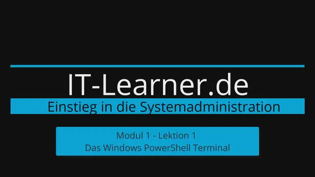 Video thumbnail for M1-L1-Windows-PowerShell-Konsole-öffnen
