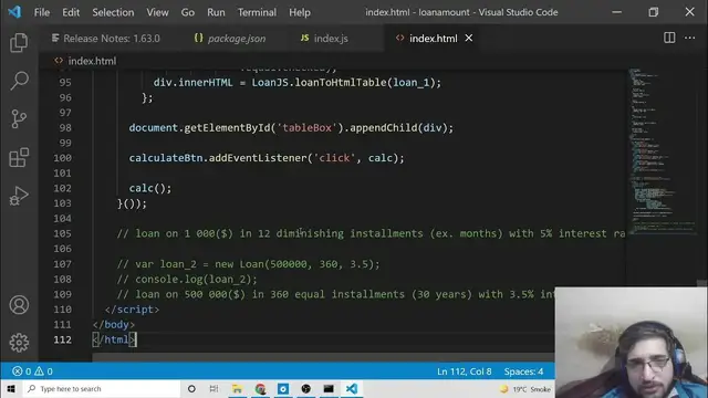Video thumbnail for Build a Node.js Loan.js Calculator in Browser Using Interest,Time & Amount in Javascript