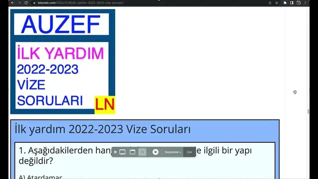 Video thumbnail for İlk yardım 2022-2023 Vize Soruları
