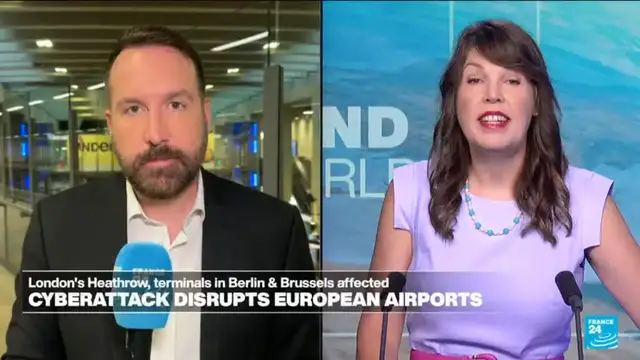 'Video thumbnail for Cyberattack disrupts major European airports, the latest from Brussels'