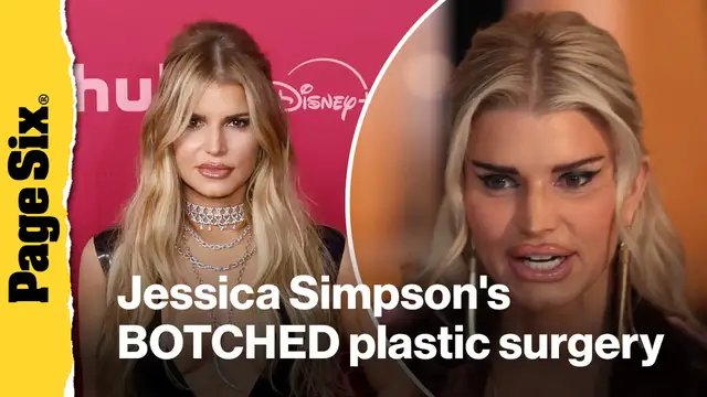 'Video thumbnail for See Jessica Simpson's jaw-dropping BOTCHED plastic surgery face for her 'All's Fair' acting role'