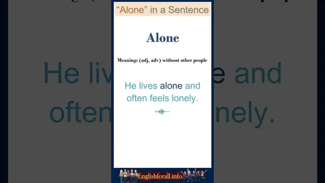 Video thumbnail for Alone Meaning | Alone in a Sentence | Most common words in English #Shorts