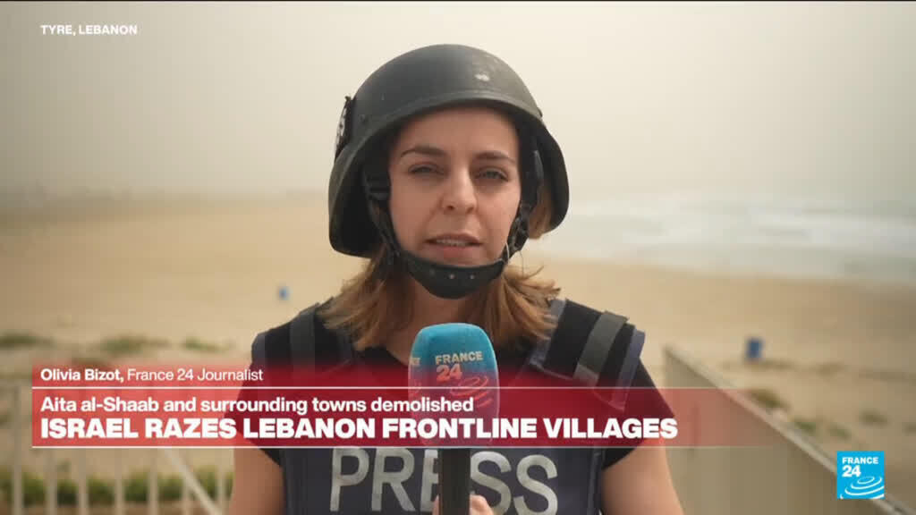 Video thumbnail for Strikes hit Lebanon as Israel vows to occupy swathe of south after war