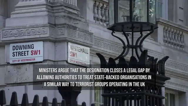 Video thumbnail for UK Bans Iran's IRGC Under New National Security Powers.