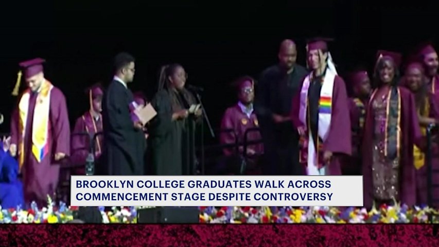 Video thumbnail for Tassel Hassle: Brooklyn College graduates walk the stage following commencement controversy