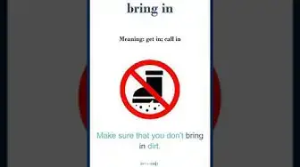 Video thumbnail for "Bring in" meaning | "bring in" in a sentence | Common English Idioms #shorts