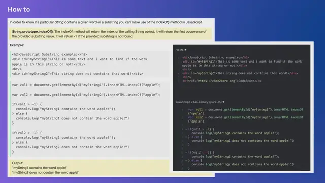Video thumbnail for How to check if a String contains substring or a word using javaScript