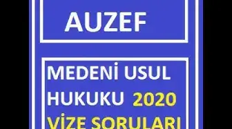 Video thumbnail for Medeni Usul Hukuku 2020 Vize Soruları