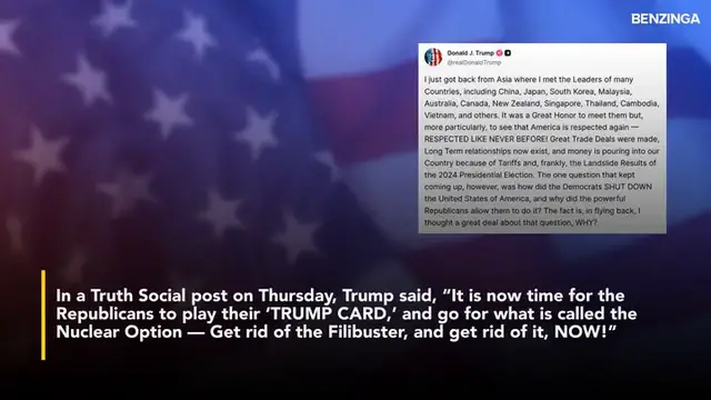 'Video thumbnail for Trump Tells Republicans To Play 'Trump Card' To Immediately End 'Country Destroying' Shutdown- 'Get Rid Of The...''