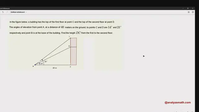 Video thumbnail for Trigonometry Applications: Find Height Given Angles of Elevation