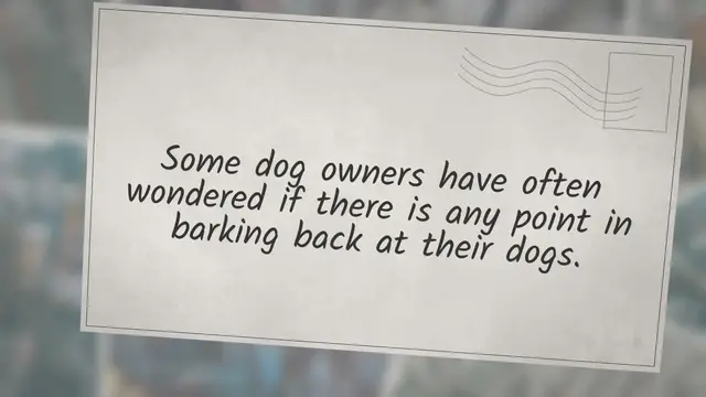 Video thumbnail for Should you bark back at your dog?