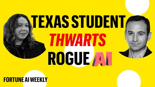 Video thumbnail for Student Thwarts Rogue AI Agent From Launching 'Supply Chain' Software Attack | Fortune AI Weekly