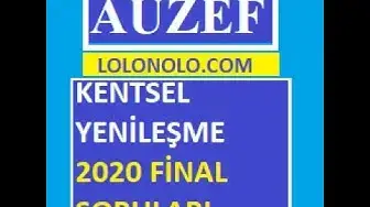 Video thumbnail for Kentsel Yenileşme ve Kentsel Dönüşüm 2020 Final Soruları