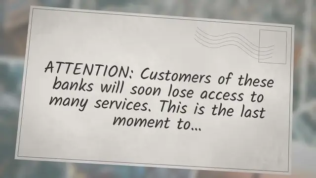 'Video thumbnail for ATTENTION: Customers of these banks will soon lose access to many services. This is the last moment to…'
