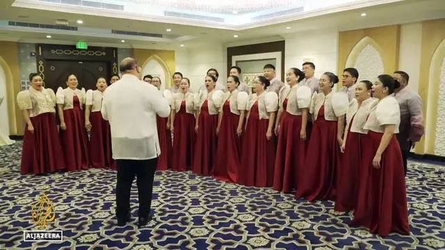 'Video thumbnail for Singing for peace in Doha: Filipino singers and musicians launch music video'