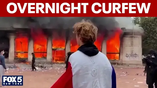 Video thumbnail for French police issue overnight curfew amid violent protests
