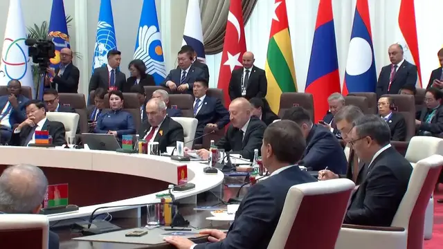 Video thumbnail for Kyrgyzstan: Azerbaijani President Aliyev addresses SCO summit on alliance's 25th anniversary.
