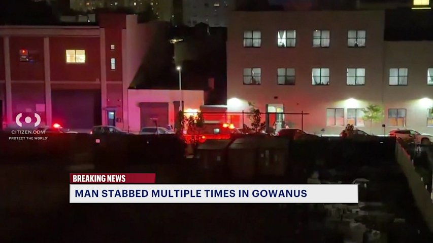 Video thumbnail for Man stabbed outside Gowanus building, search underway for attacker