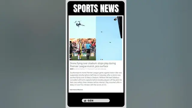 'Video thumbnail for Drone Drama Halts Premier League Match - See the Photos! | #shorts #sports'