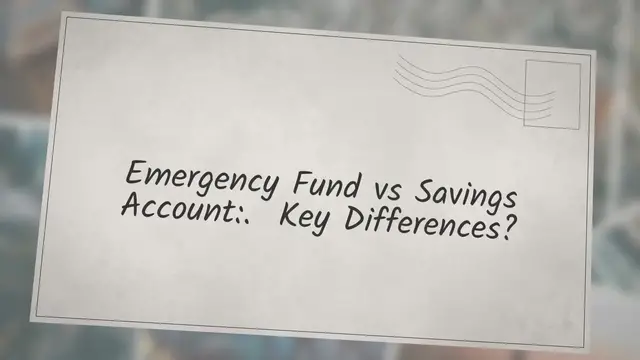 'Video thumbnail for Emergency Fund vs Savings Account: Key Differences?'