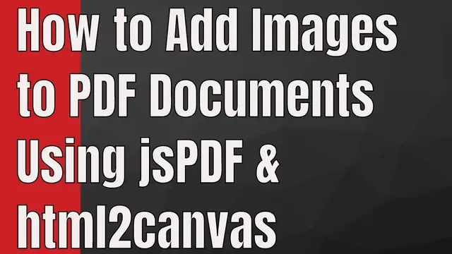 Video thumbnail for How to Add Image into PDF Documents Using jsPDF & html2canvas Library in Javascript