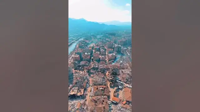 Video thumbnail for Drone footage of Hatay after earthquakes in Turkey