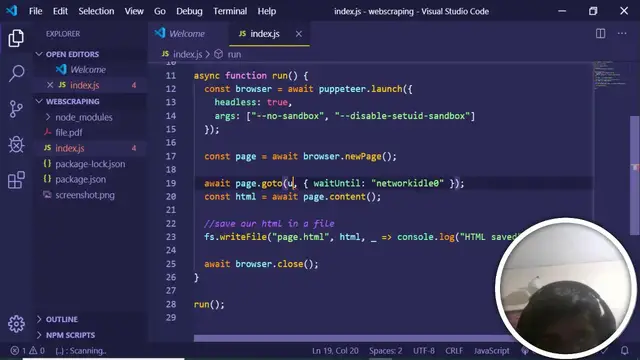 Video thumbnail for Node.js Pupeteer Web Scraping | Getting the Source Code of Website in Javascript