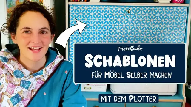 Video thumbnail for Schablone selber machen mit Cricut Maker Plotter +  Möbel schablonieren mit Kreidefarbe