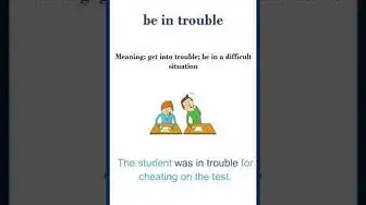 Video thumbnail for "Be in trouble" meaning | "be in trouble" in a sentence | Common English Idioms #shorts