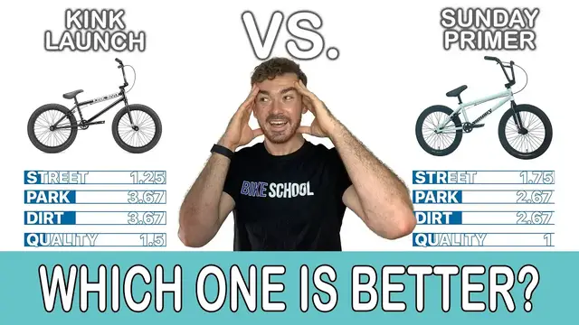 'Video thumbnail for BMX Comparison - SUNDAY PRIMER VS. KINK LAUNCH'