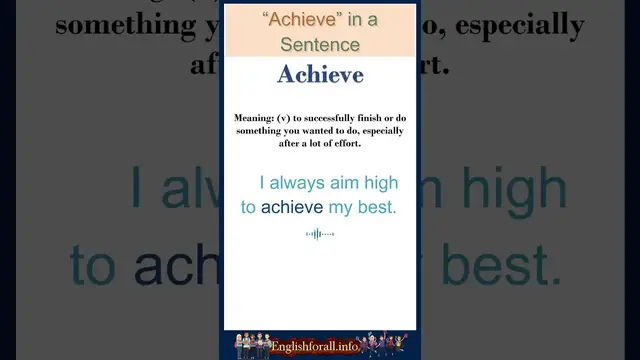 Video thumbnail for Achieve meaning | Achieve in a Sentence | Most common words in English #shorts