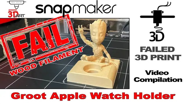 'Video thumbnail for FAIL Groot Apple Watch Holder Time Lapse Snapmaker 2 0 A350'