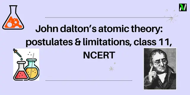'Video thumbnail for John Dalton's Atomic Theory: Postulates & Limitations, Class 11, NCERT - Laws Of Nature'