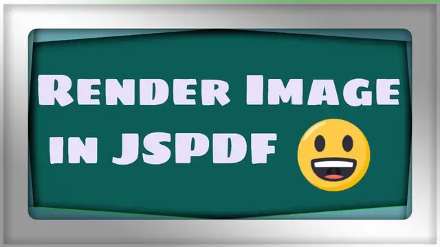 Video thumbnail for jsPDF Tutorial | How to Render Images in PDF Documents using jsPDF