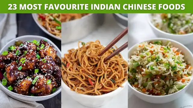Video thumbnail for 23 Indian Chinese Foods | Spring Rolls, Hakka Noodles, Garlic Chicken and more