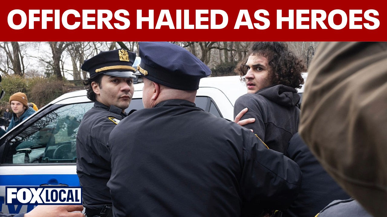 Video thumbnail for NYPD officers at center of Gracie Mansion IED response hailed as heroes