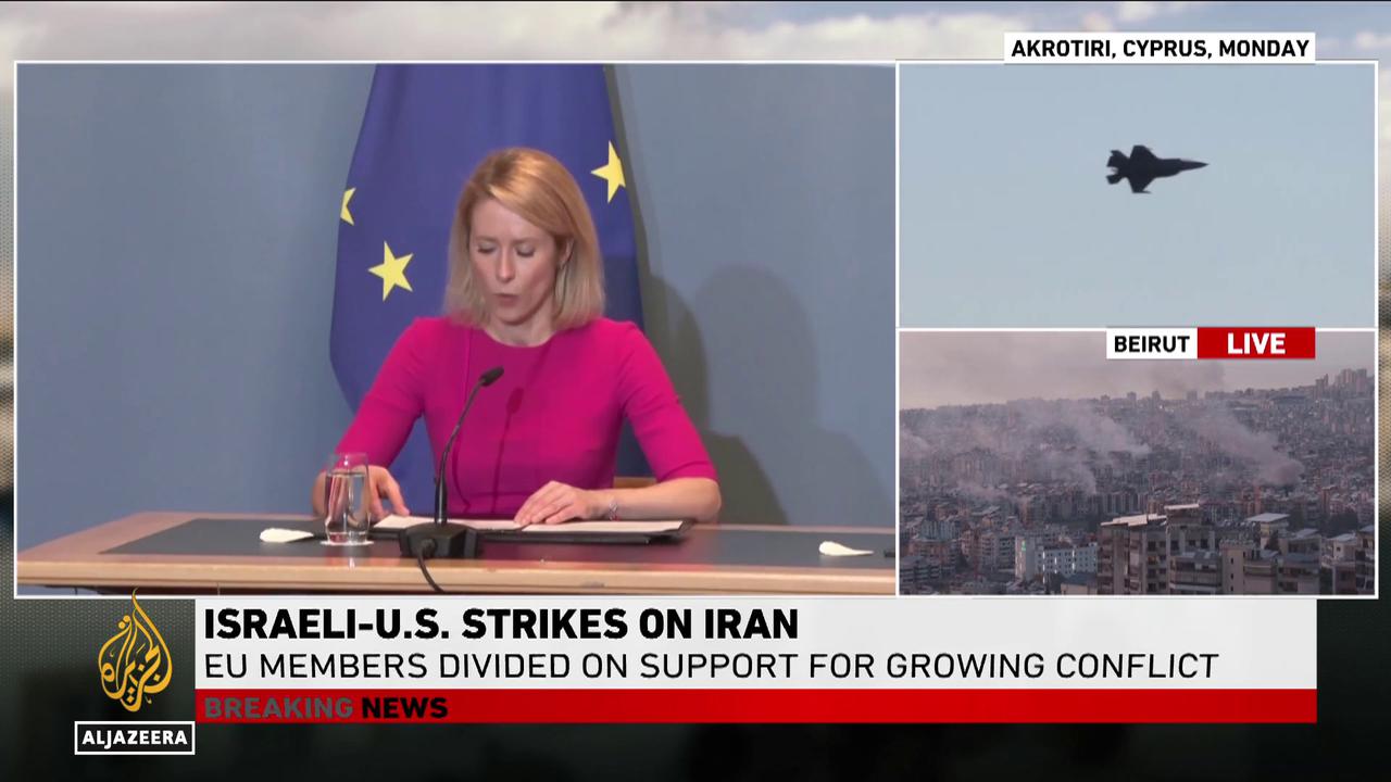 Video thumbnail for Israeli-US strikes on Iran: EU members divided on support for growing conflict